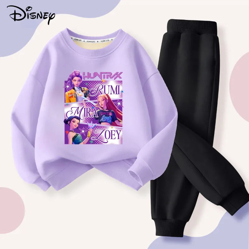 KPop Demon Hunters Girls Hoodie 2pcs Set Pants Tracksuit