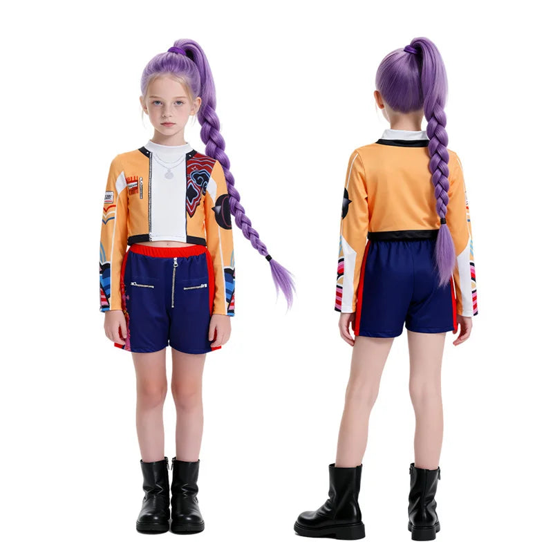 Girls Hunter Rumi Cosplay Costume Sets Fashion Girls Golden Mira Zoey Role-playing Outfits K-Pop Stage Performance Clothing Suit