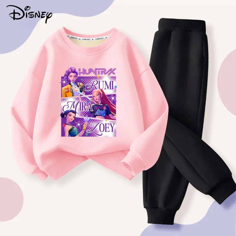 KPop Demon Hunters Girls Hoodie 2pcs Set Pants Tracksuit