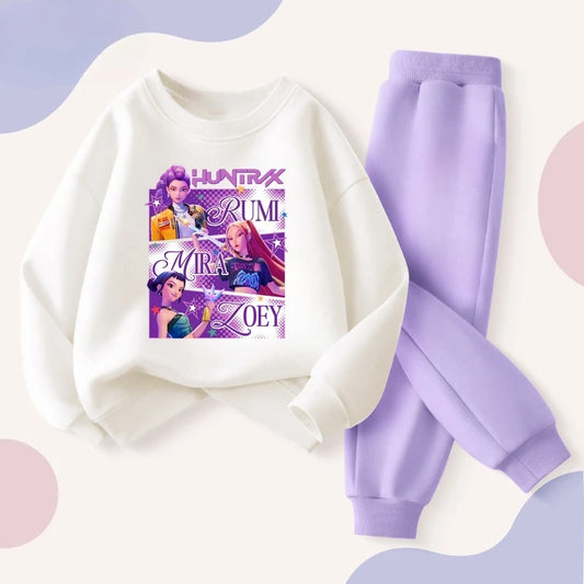 KPop Demon Hunters Girls Hoodie 2pcs Set Pants Tracksuit